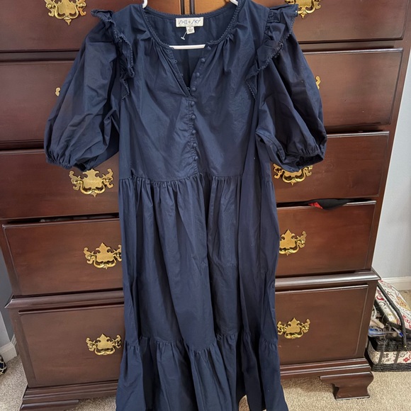 She and Sky Dresses & Skirts - She and Sky Navy Blue Ruffle Dress